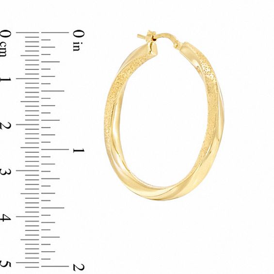 Charles Garnier 35mm Slim Twist Hoop Earrings in Sterling Silver with 18K Gold Plate