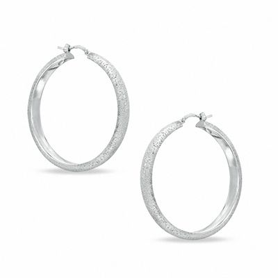 Charles Garnier 40mm Hoop Earrings in Sterling Silver