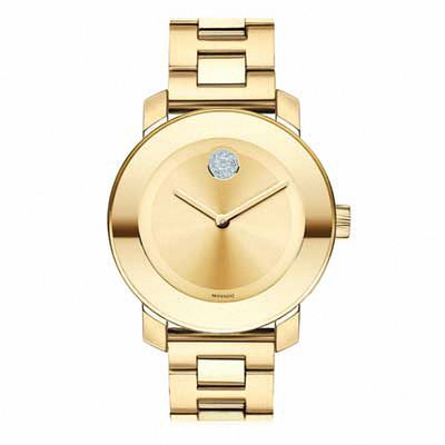 Ladies' Movado Bold® Crystal Gold-Tone Watch (Model: 3600104)