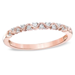 Diamond Accent Anniversary Band in 10K Rose Gold