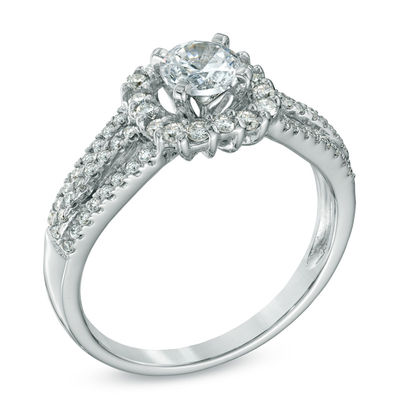 1.00 CT. T.W. Certified Canadian Diamond Split Shank Engagement Ring in 14K White Gold (I/I1)