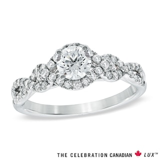 Celebration Canadian Lux® 0.78 CT. T.W. Certified Diamond Twist Engagement Ring in 18K White Gold (I/SI2)