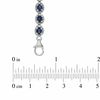 Thumbnail Image 3 of Oval Blue Lab-Created Sapphire and 0.075 CT. T.W. Diamond Bracelet in Sterling Silver - 7.5&quot;