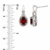 Thumbnail Image 2 of Oval Garnet and Lab-Created White Sapphire Pendant and Earrings Set in Sterling Silver