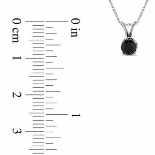 0.50 CT. Black Diamond Solitaire Pendant in 10K White Gold - 17"