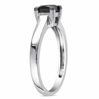 1.00 CT. Princess-Cut Black Diamond Solitaire Ring in 10K White Gold