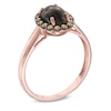 Thumbnail Image 1 of Oval Smoky Quartz and 0.24 CT. T.W. Enhanced Champagne Diamond Ring in 10K Rose Gold