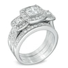 Thumbnail Image 1 of 1.50 CT. T.W. Princess-Cut Quad Diamond Three Piece Bridal Set in 14K White Gold