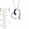 Thumbnail Image 1 of Amethyst and Diamond Accent Looping Heart Pendant in Sterling Silver