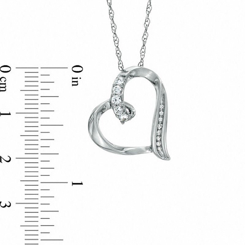 Lab-Created Sapphire and Diamond Accent Looping Heart Pendant in Sterling Silver|Peoples Jewellers