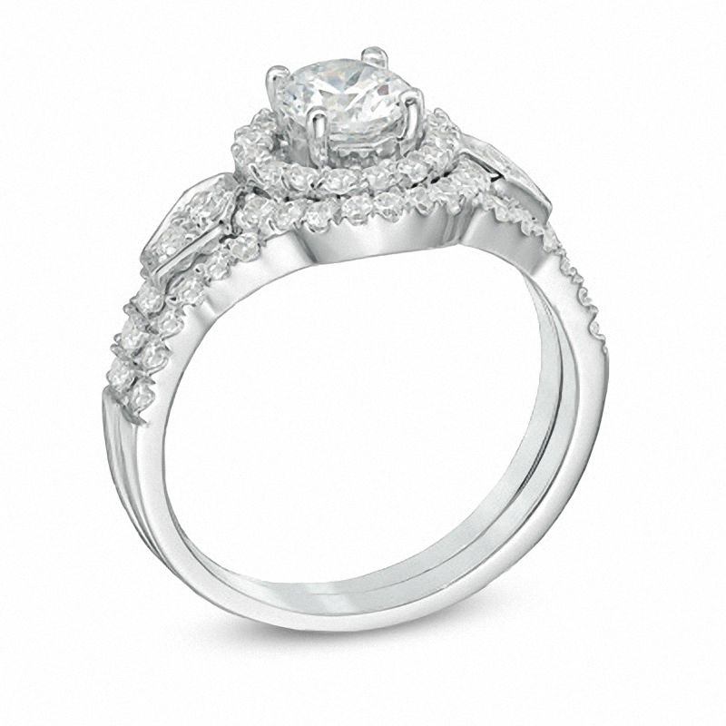 1.25 CT. T.W. Diamond Frame Bridal Set in 14K White Gold|Peoples Jewellers