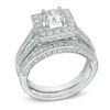 2.00 CT. T.W. Diamond Frame Split Shank Bridal Set in 14K White Gold