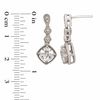 Thumbnail Image 2 of 7.0mm Cushion-Cut Lab-Created White Sapphire Pendant and Earrings Set in Sterling Silver