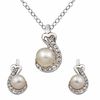 Thumbnail Image 0 of 6.0-7.0mm Freshwater Cultured Pearl and Lab-Created White Sapphire Pendant and Earrings Set in Sterling Silver