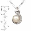 Thumbnail Image 1 of 6.0-7.0mm Freshwater Cultured Pearl and Lab-Created White Sapphire Pendant and Earrings Set in Sterling Silver