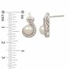 Thumbnail Image 2 of 6.0-7.0mm Freshwater Cultured Pearl and Lab-Created White Sapphire Pendant and Earrings Set in Sterling Silver