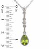 Thumbnail Image 1 of Pear-Shaped Peridot and Lab-Created White Sapphire Pendant and Earrings Set in Sterling Silver