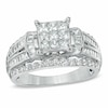 1.25 CT. T.W. Princess-Cut Composite Diamond Collar Engagement Ring in 10K White Gold