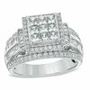 1.25 CT. T.W. Princess-Cut Composite Diamond Frame Engagement Ring in 10K Gold