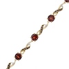 Thumbnail Image 0 of 6.0mm Garnet, Smoky Quartz and Diamond Accent Bracelet in 10K Gold - 7.25"