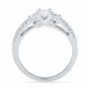 0.65 CT. T.W. Diamond Three Stone Split Shank Ring in 14K White Gold