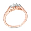 0.25 CT. T.W. Princess-Cut Diamond Three Stone Ring in 10K Rose Gold