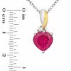 Thumbnail Image 2 of Heart-Shaped Lab-Created Ruby and White Sapphire Pendant and Earrings Set in Sterling Silver and 14K Gold Plate