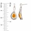 Thumbnail Image 1 of Pear-Shaped Citrine and Lab-Created White Sapphire Pendant and Earrings Set in Sterling Silver and 14K Gold Plate