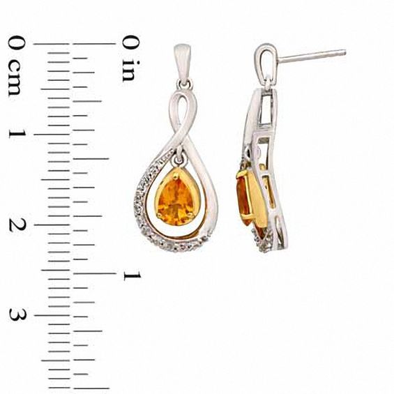 Pear-Shaped Citrine and Lab-Created White Sapphire Pendant and Earrings Set in Sterling Silver and 14K Gold Plate