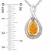 Pear-Shaped Citrine and Lab-Created White Sapphire Pendant and Earrings Set in Sterling Silver and 14K Gold Plate