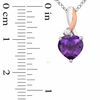 Thumbnail Image 2 of Heart-Shaped Amethyst and Lab-Created White Sapphire Pendant and Ring Set in Sterling Silver and 14K Rose Gold Plate