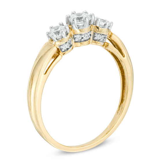 0.50 CT. T.W. Diamond Three Stone Engagement Ring in 10K Gold