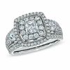 Thumbnail Image 0 of 1.75 CT. T.W. Princess-Cut Diamond Double Frame Engagement Ring in 14K White Gold