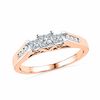 0.50 CT. T.W. Princess-Cut Diamond Three Stone Engagement Ring in 10K Rose Gold