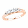 Thumbnail Image 0 of 0.50 CT. T.W. Diamond Three Stone Engagement Ring in 10K Rose Gold