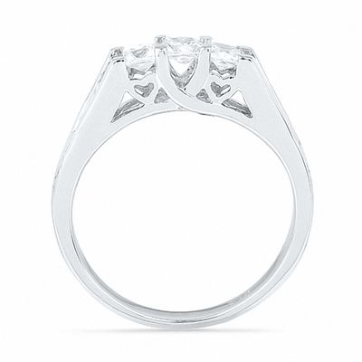 0.50 CT. T.W. Princess-Cut Diamond Three Stone Engagement Ring in 10K Gold