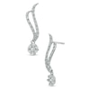 Thumbnail Image 0 of 0.33 CT. T.W. Diamond Cluster Double Wave Drop Earrings in 10K White Gold