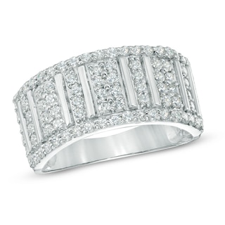 1.00 CT. T.W. Diamond Multi-Row Anniversary Band in 10K White Gold