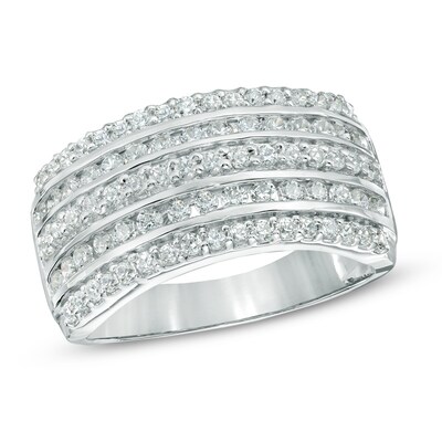 1.00 CT. T.W. Diamond Multi-Row Anniversary Band in 10K White Gold