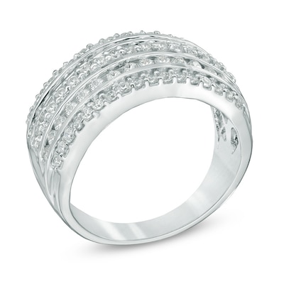 1.00 CT. T.W. Diamond Multi-Row Anniversary Band in 10K White Gold