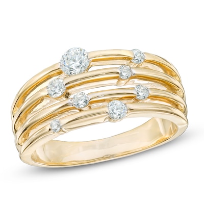 0.50 CT. T.W. Diamond Layered Orbit Ring in 10K Gold