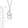 0.10 CT. T.W. Diamond Interlocked Hearts Pendant in Sterling Silver