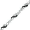 0.50 CT. T.W. Enhanced Black and White Diamond Double Row Infinity Bracelet in Sterling Silver