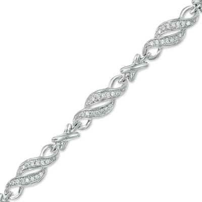 0.50 CT. T.W. Diamond Double Row Infinity Bracelet in Sterling Silver