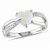 7.0mm Heart-Shaped Opal and Diamond Accent Ring in Sterling Silver