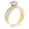 Thumbnail Image 1 of 0.20 CT. T.W. Quad Diamond Frame Bridal Set in 10K Gold