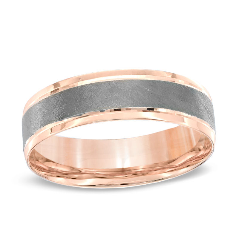 Mens rose sales gold band