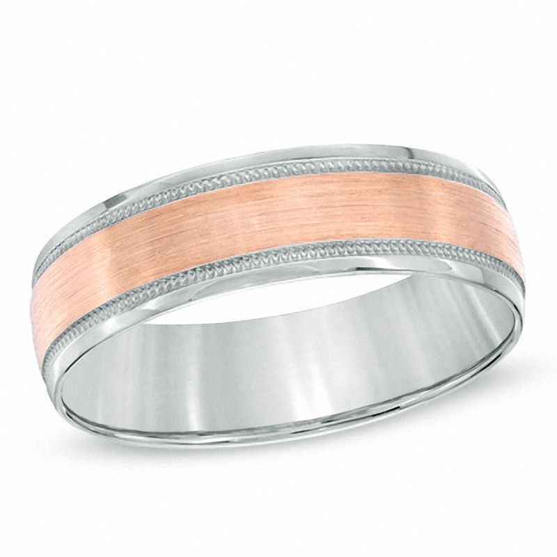Men's 6.0mm Comfort Fit Wedding Band in 10K Two-Tone Gold - Size 10|Peoples Jewellers