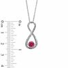 Thumbnail Image 1 of 5.5mm Lab-Created Ruby and Diamond Accent Infinity Pendant in Sterling Silver