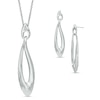 Thumbnail Image 0 of Twist Drop Earrings and Pendant Set in Sterling Silver